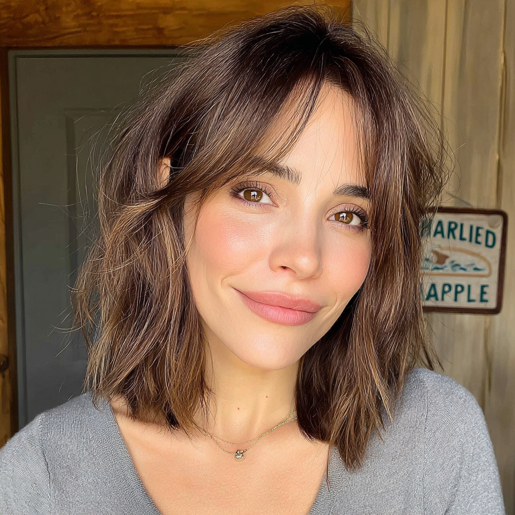 Chic Textured Bob with Soft Bangs