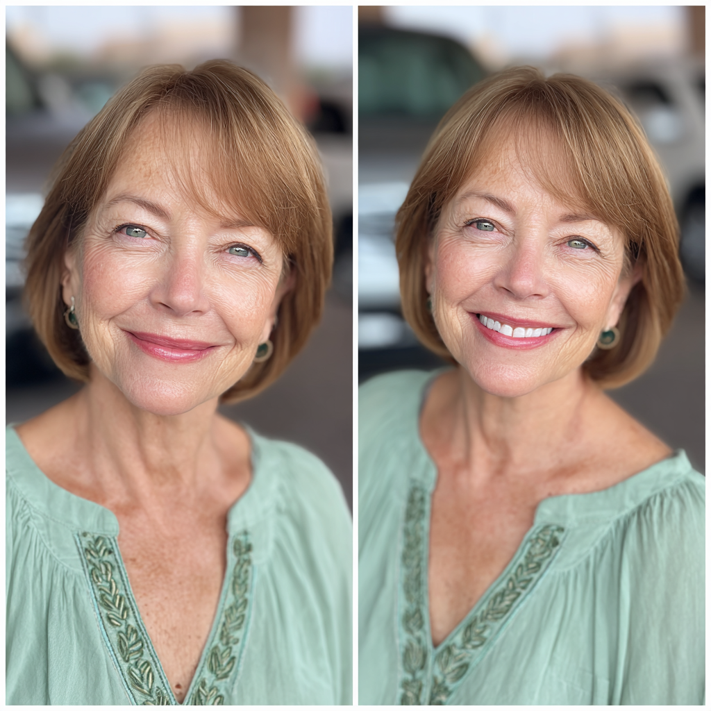 Charming One-Length Bob with Soft Curved Ends
