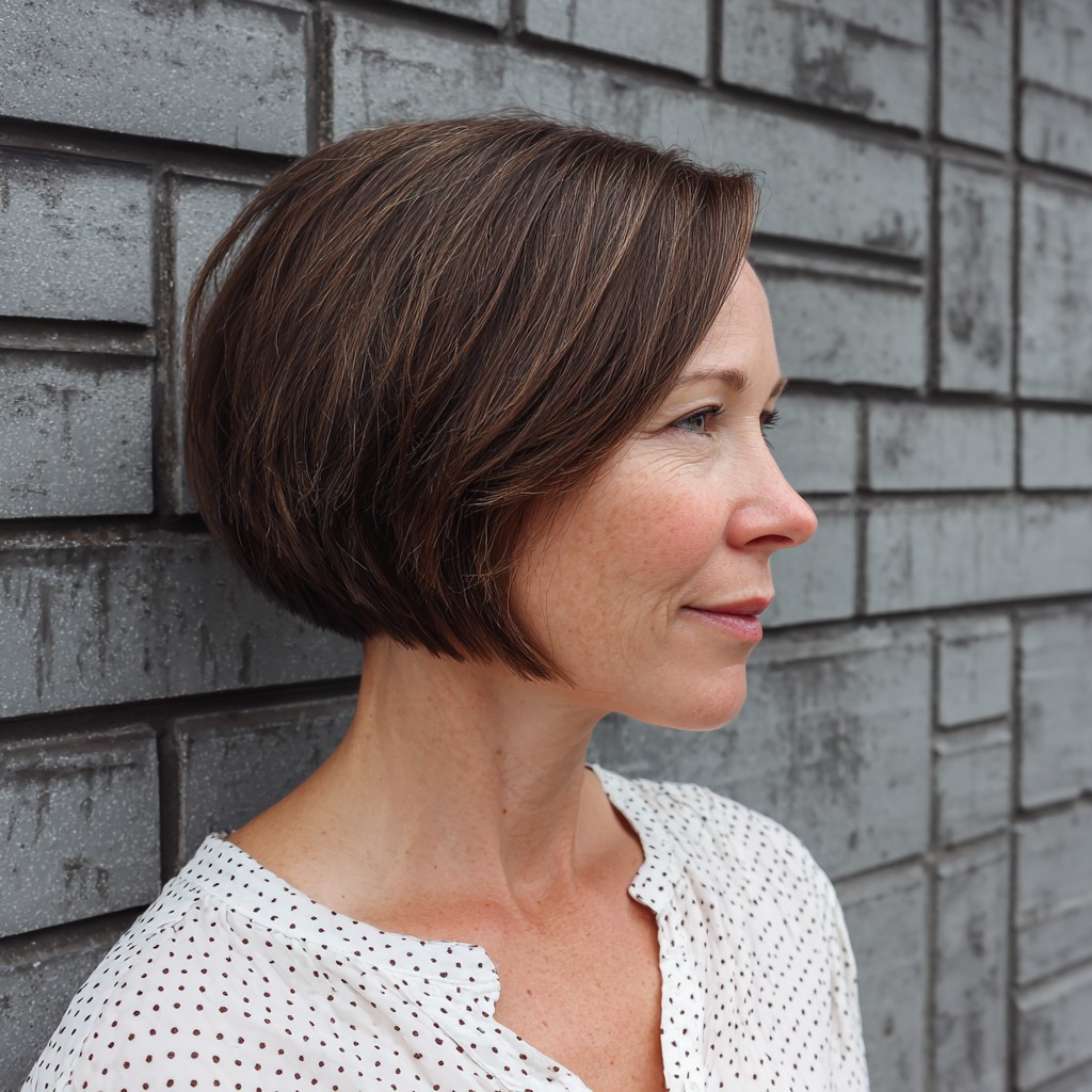 Chic Asymmetrical Mushroom Bob with Subtle Highlights