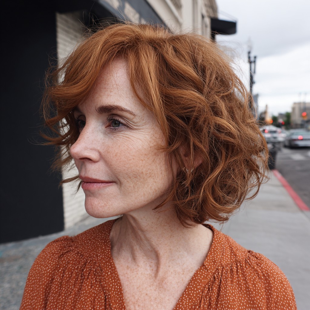Chic Curly Mushroom Bob with Soft Layers