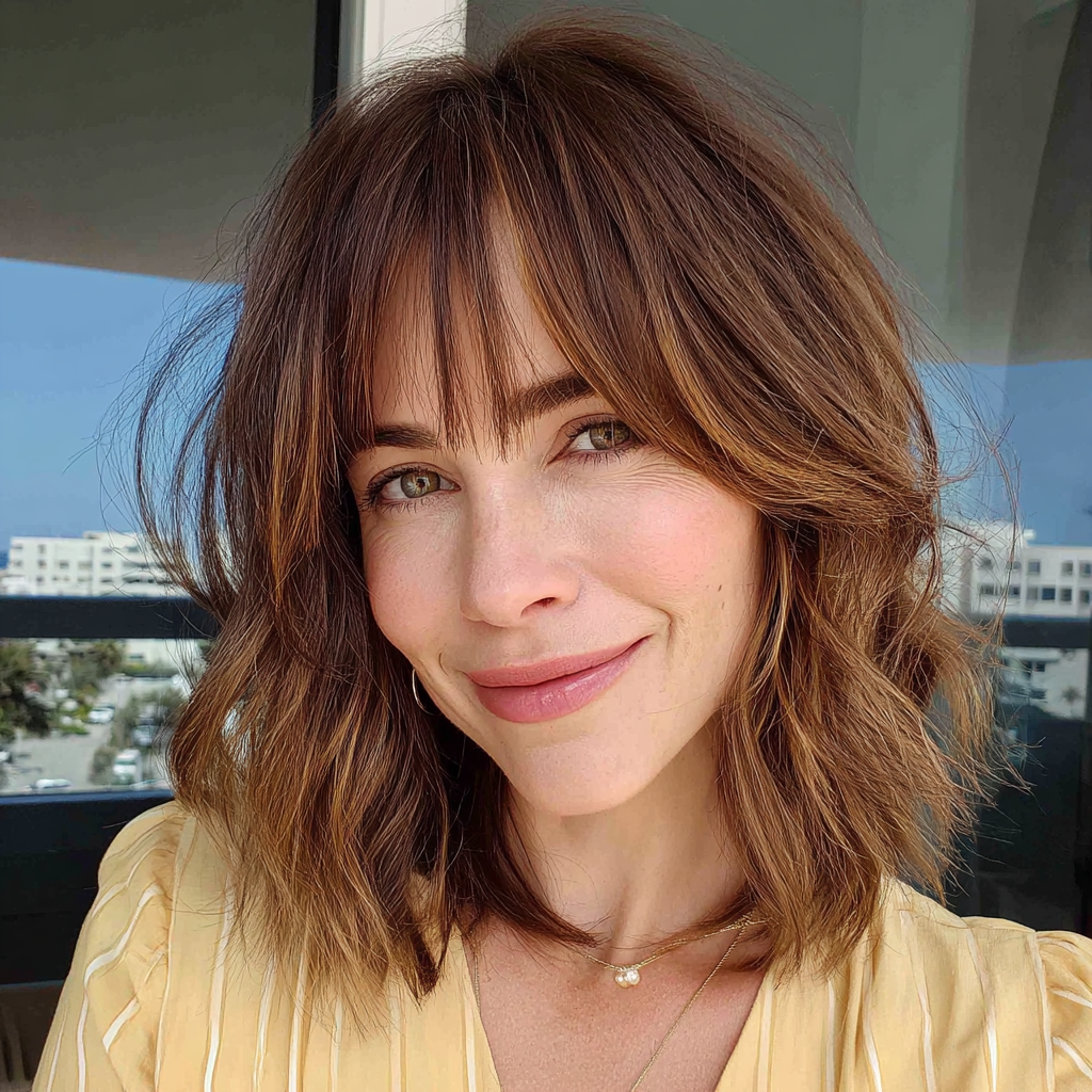 Chic Layered Bob with Face-Framing Bangs