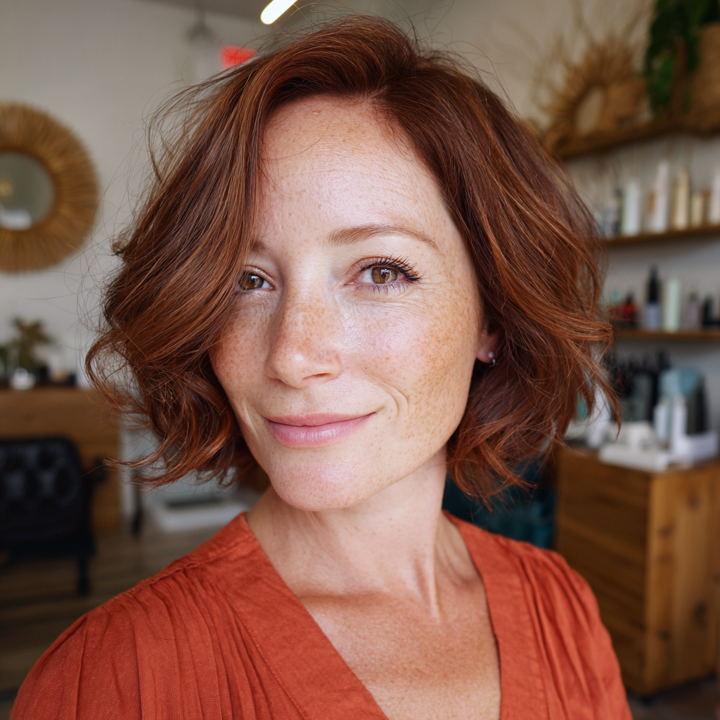 Chic Layered Bob with Soft Curls