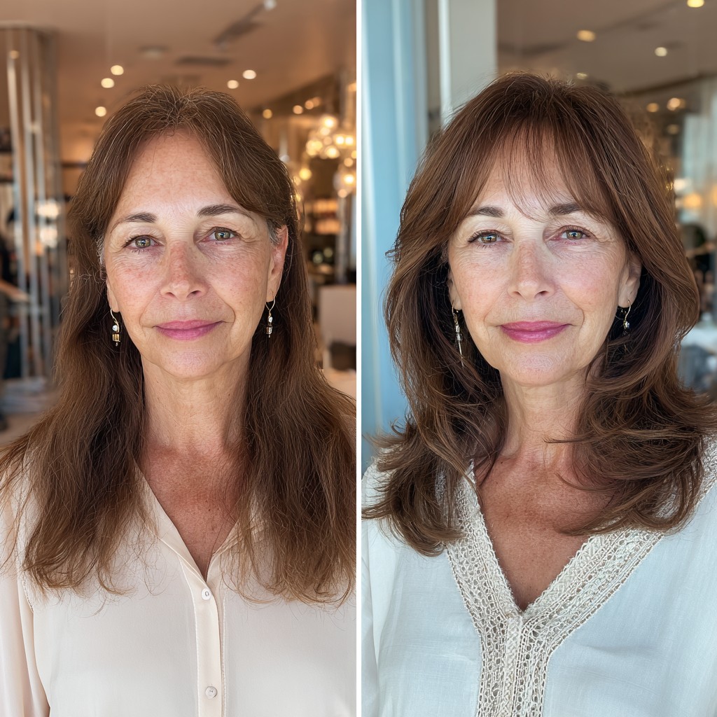 Chic Layered Cut with Subtle Face-Framing Highlights