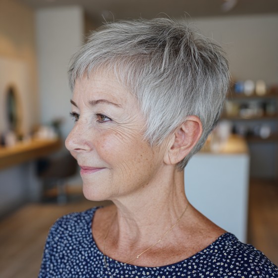 Chic Short Layered Pixie with Textured Crown