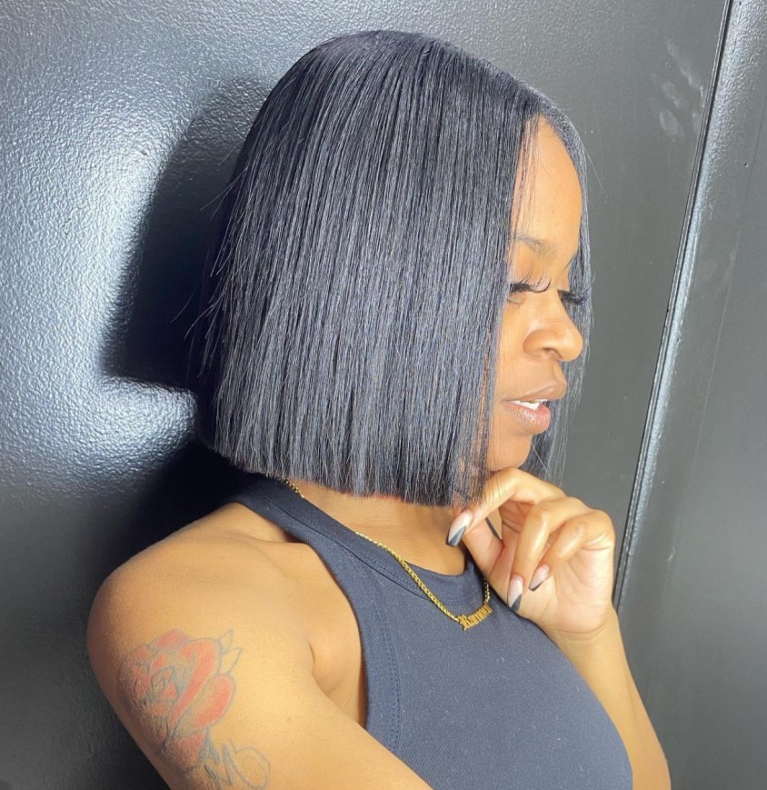 Chic Smooth Bob with Textured Ends