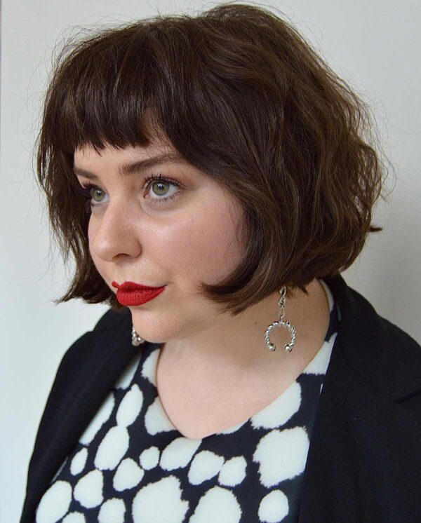 Chic Textured Bob with Blunt Fringe