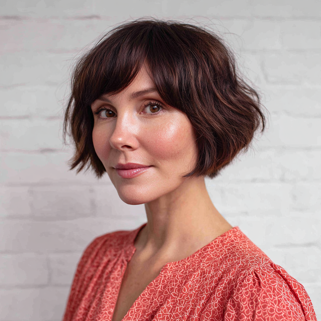 Chic Textured Bob with Gentle Waves