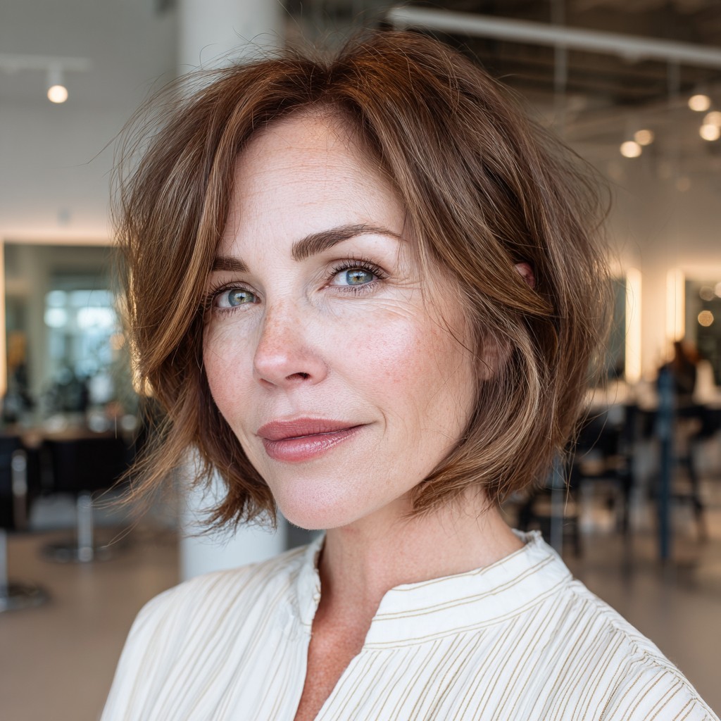 Chic Textured Bob with Soft Waves