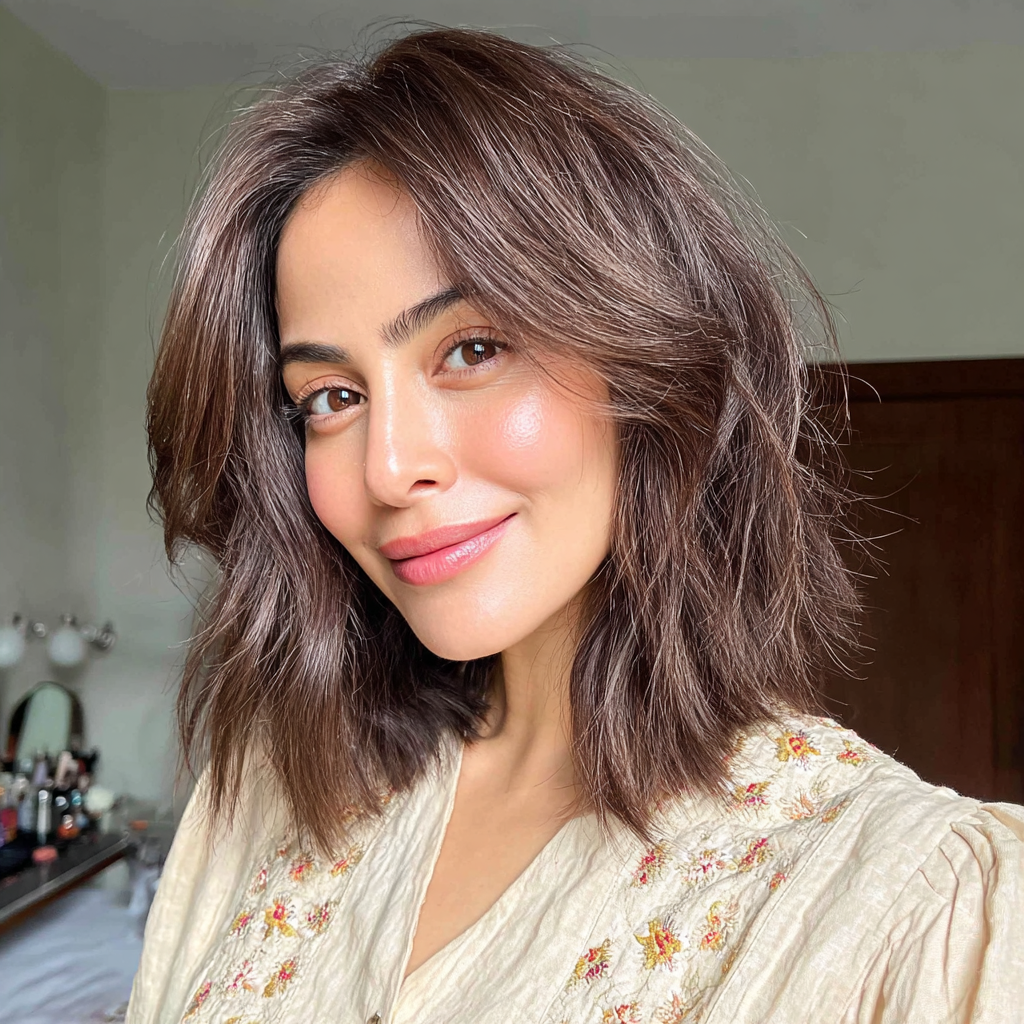 Chic Textured Medium-Length Bob with Soft Waves
