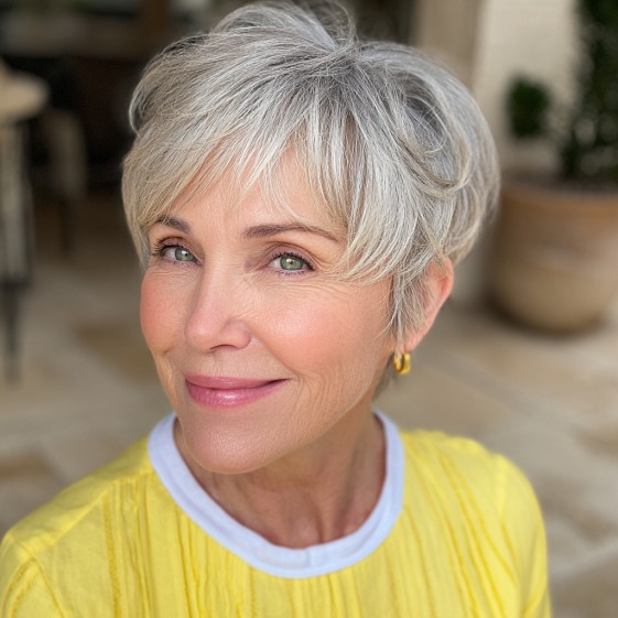chic textured pixie cut for thinning hair