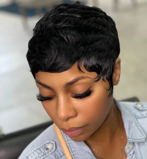 Chic Textured Pixie Cut with Soft Waves