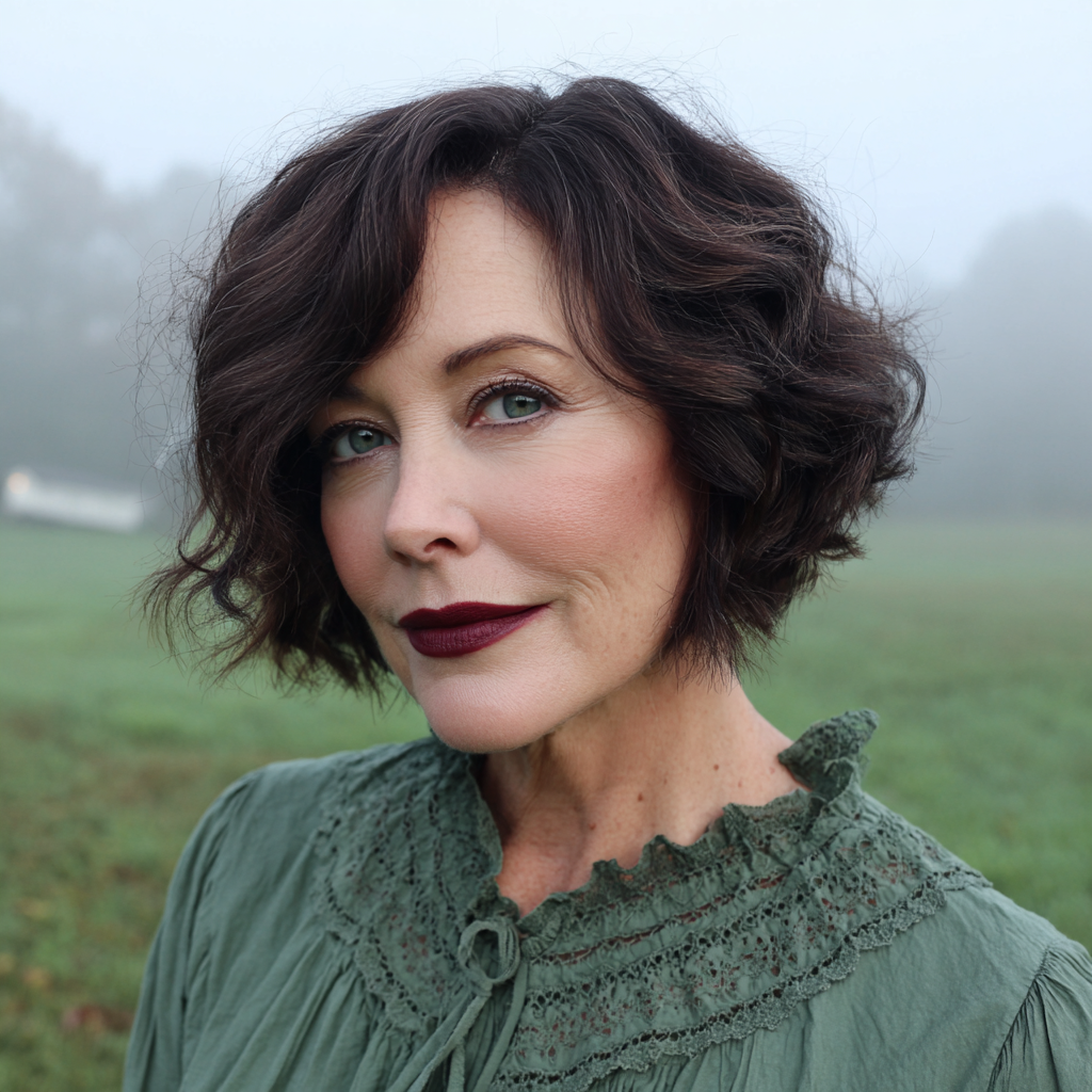 Chic Voluminous Curly Bob with Natural Texture