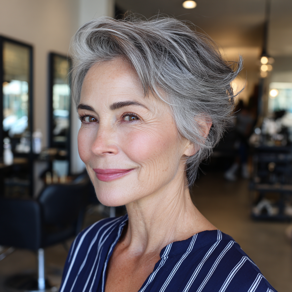Elegant Softly Textured Pixie with Subtle Volume