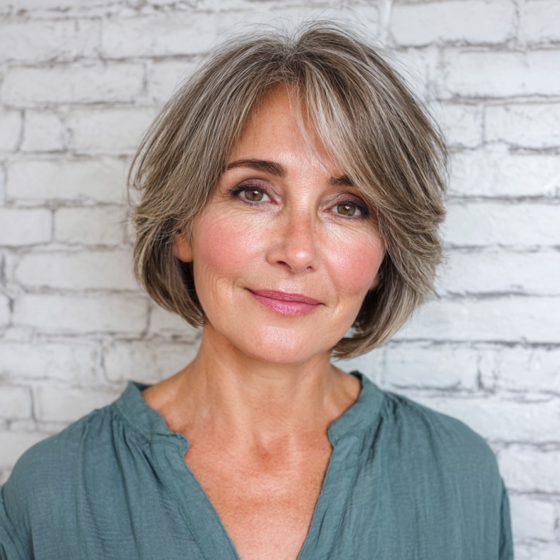 Flattering Feathered Bob with Soft Volume