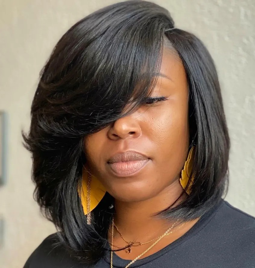 Layered Lob with Soft Bangs
