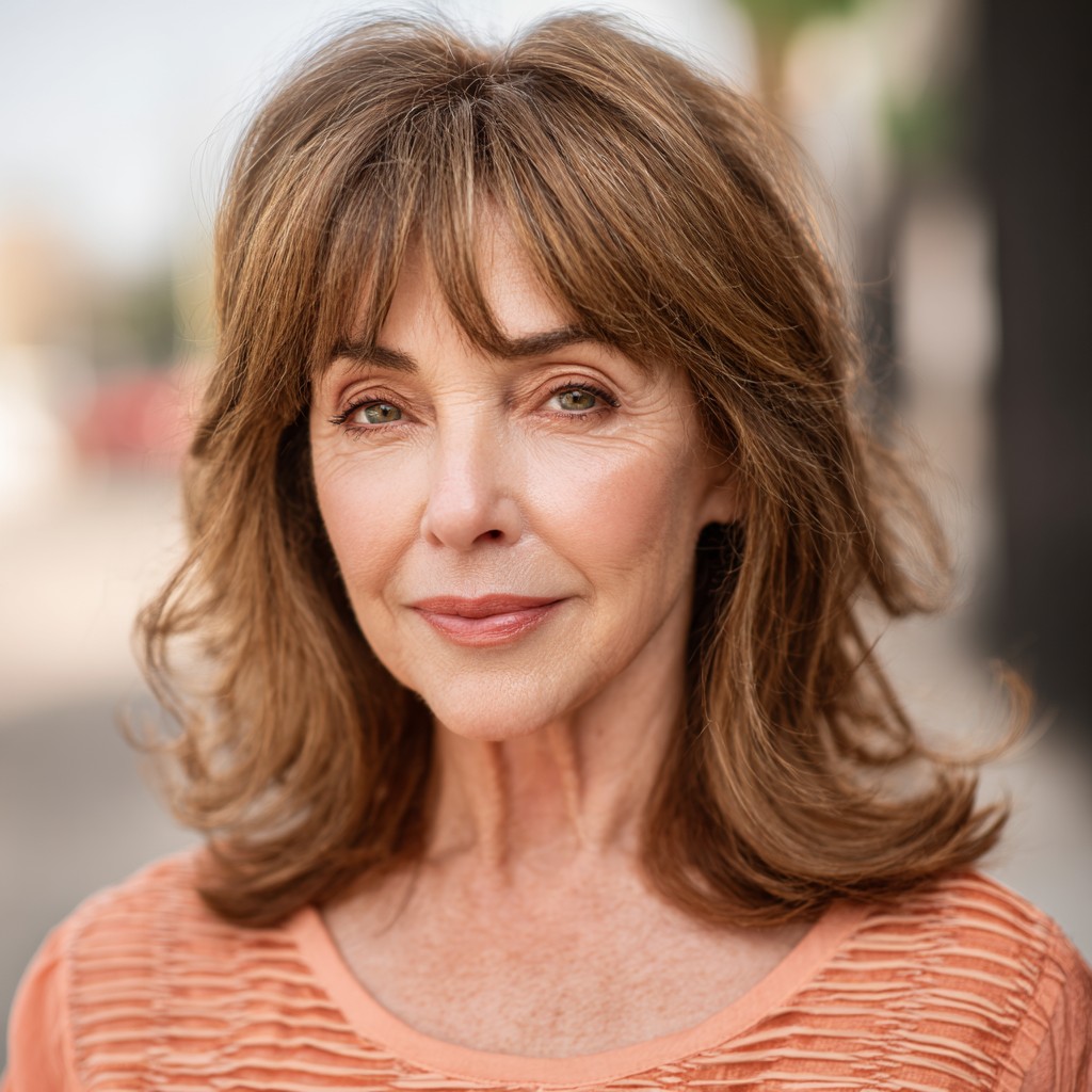 Layered Shoulder-Length Cut with Soft Bangs