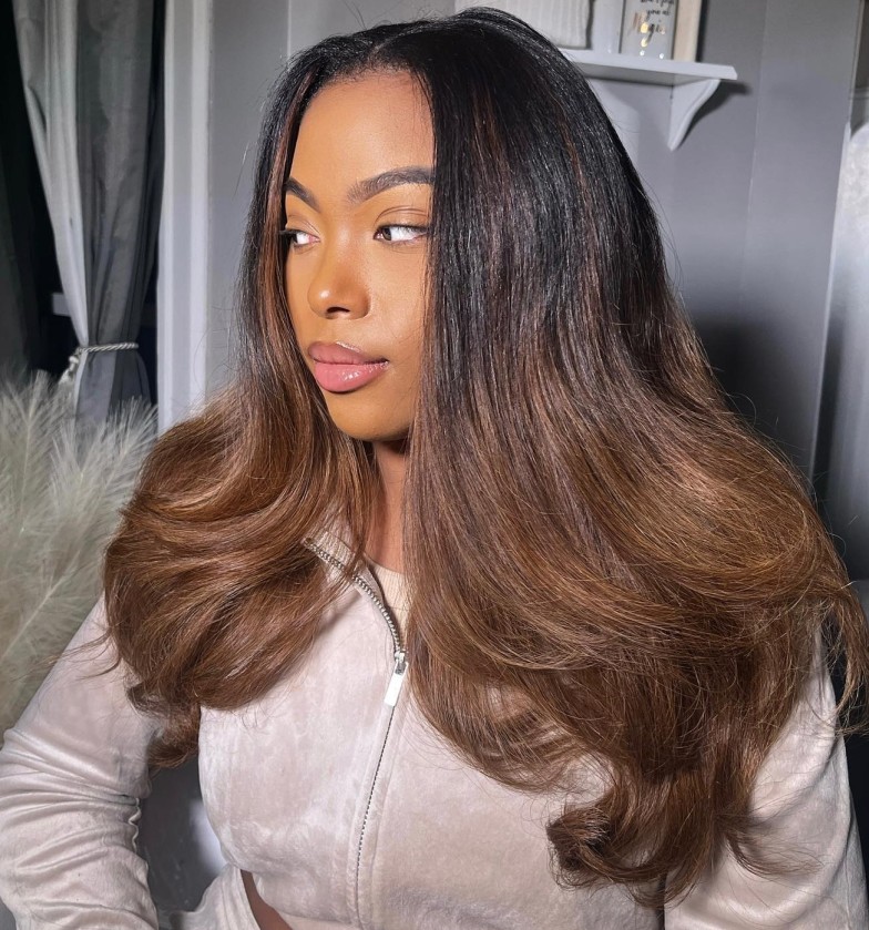 Luxurious Flowing Layers with Warm Highlights