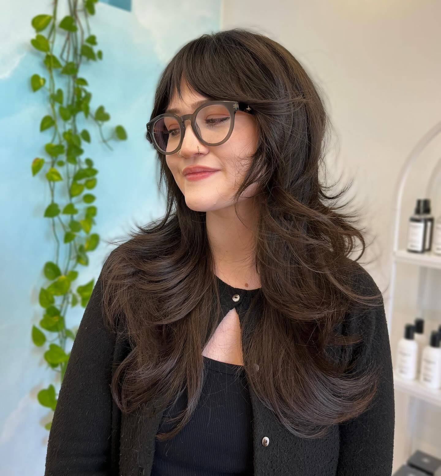 Modern Long Layers with Soft Face-Framing Dimensions