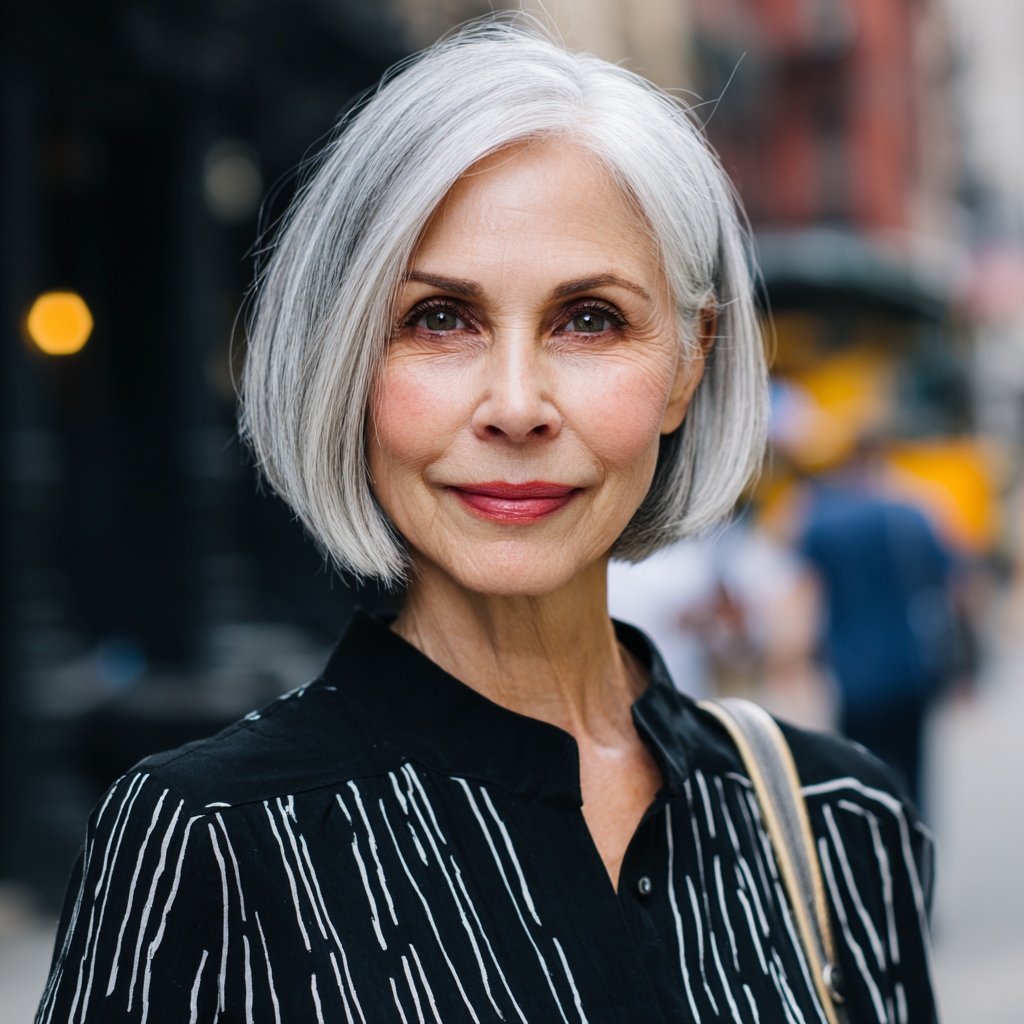 Modern One-Length Bob with Soft Edges