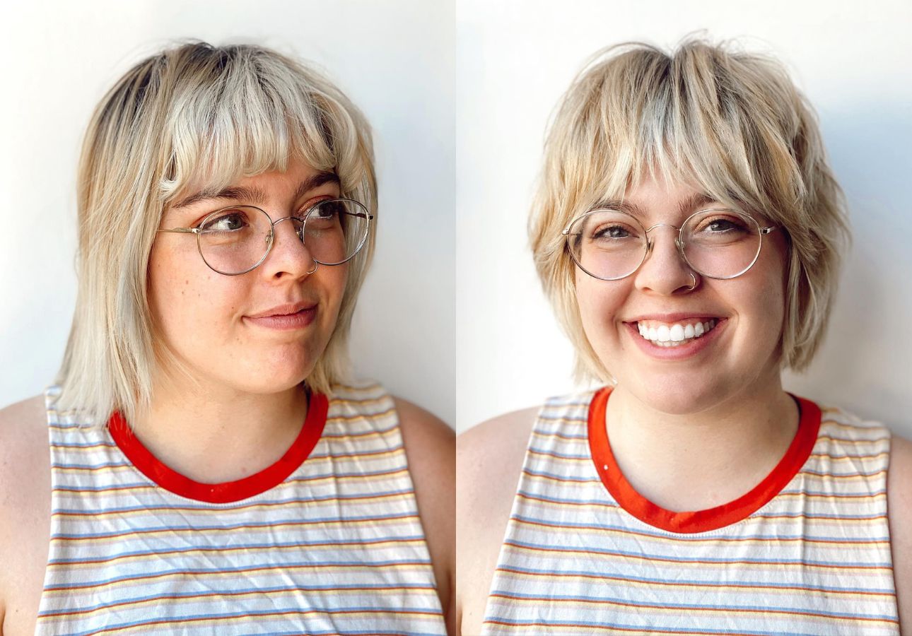 Modern Textured Bob with Soft Fringe