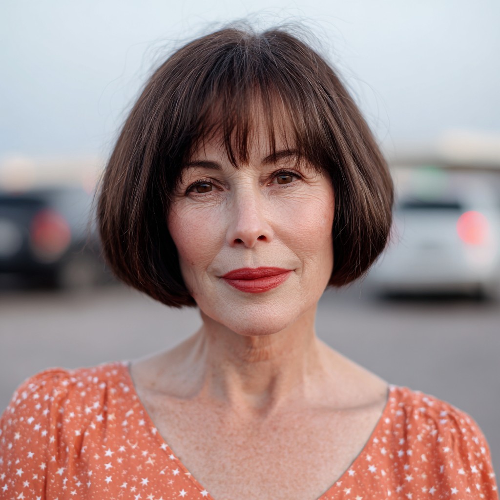 Modern Textured Mushroom Bob with Soft Bangs