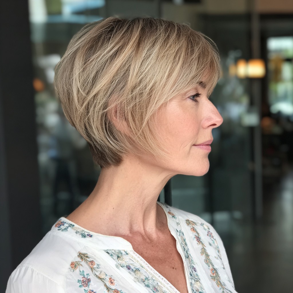 Modern Textured Mushroom Bob with Subtle Highlights