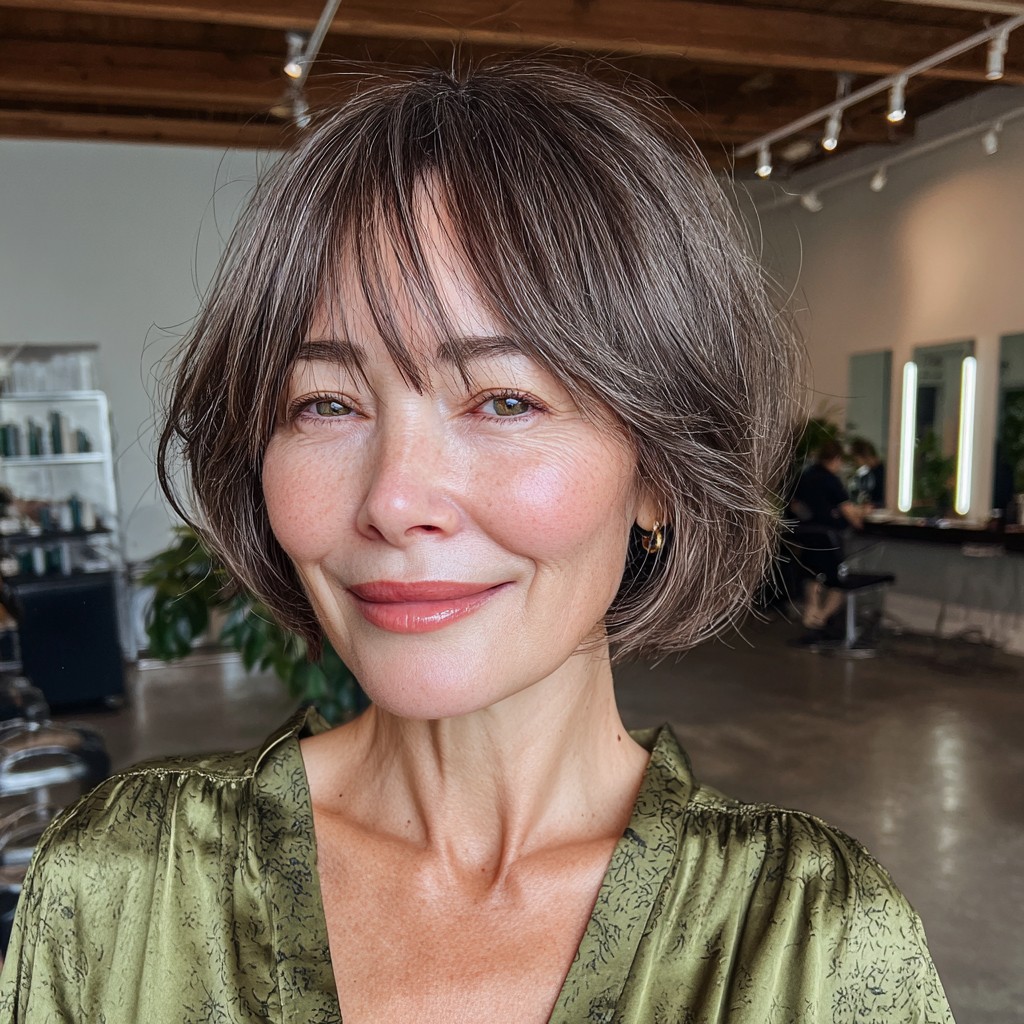 Modern Textured Mushroom Bob with Subtle Layers