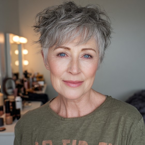 Modern Textured Short Cut with Wispy Layers