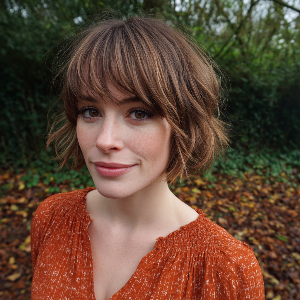 Playful Textured Bob with Bangs