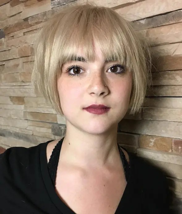 Playful Textured Bob with Soft Blunt Bangs