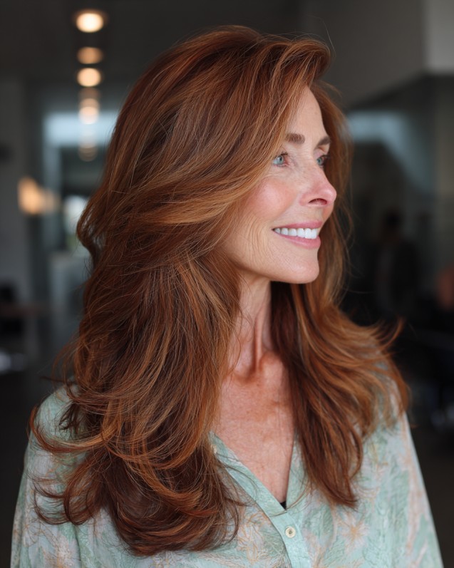 Radiant Long Layers with Subtle Warm Highlights