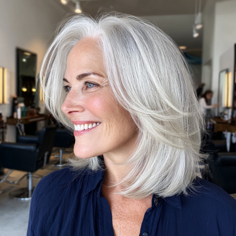 Sleek Feathered Bob with Face-Framing Layers