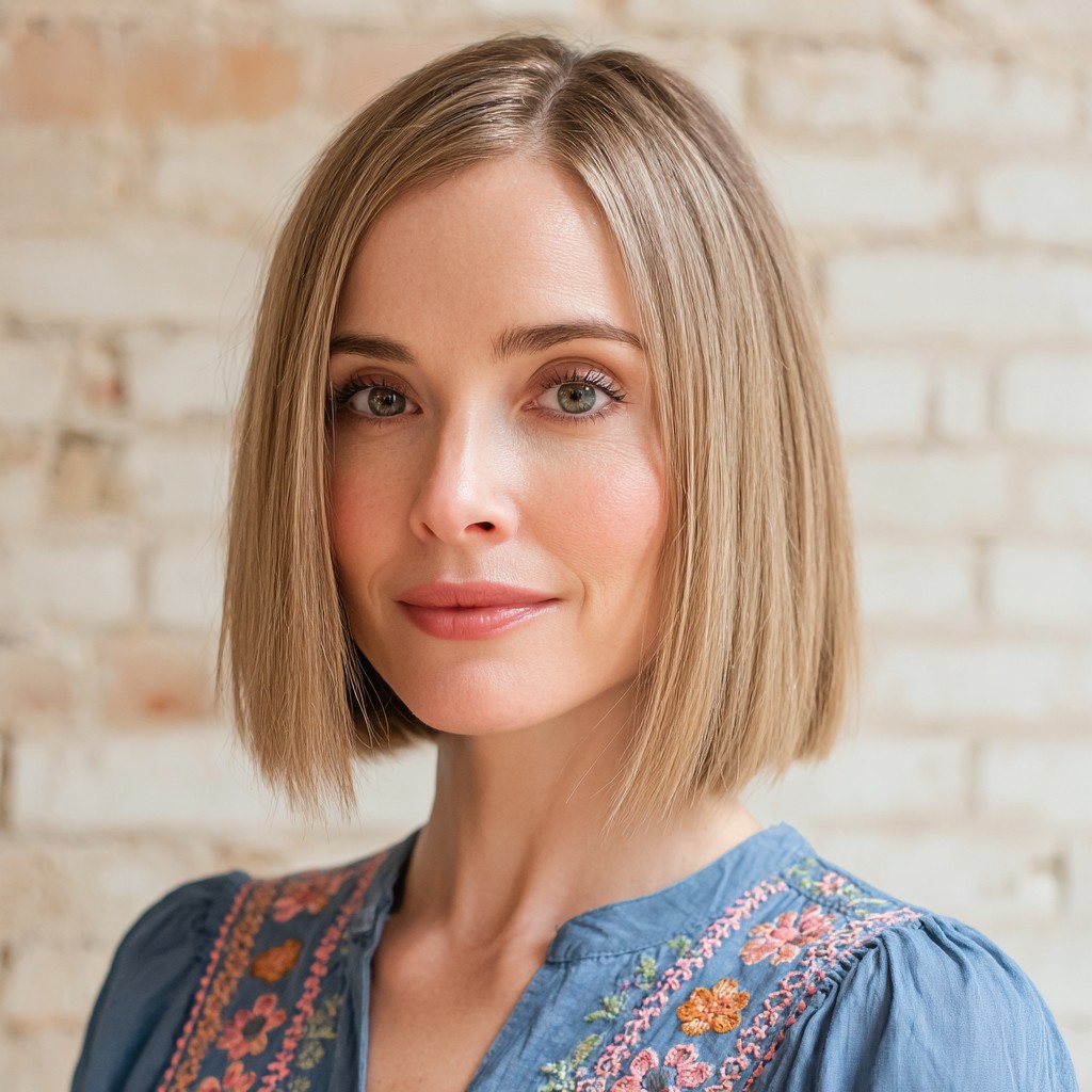 Sleek One-Length Short Bob with Subtle Movement