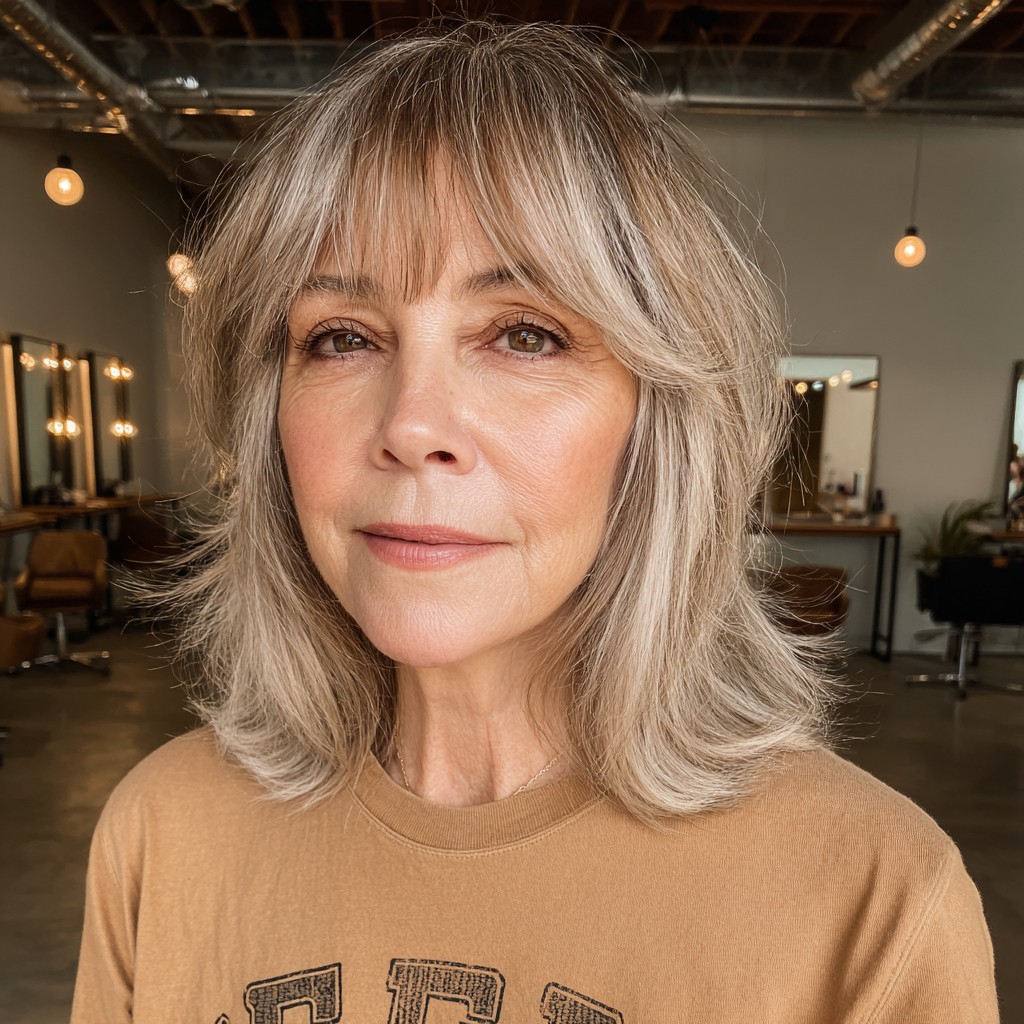 Soft Layered Cut with Gentle Bangs