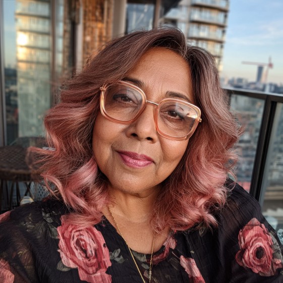 soft rose gold waves with layers