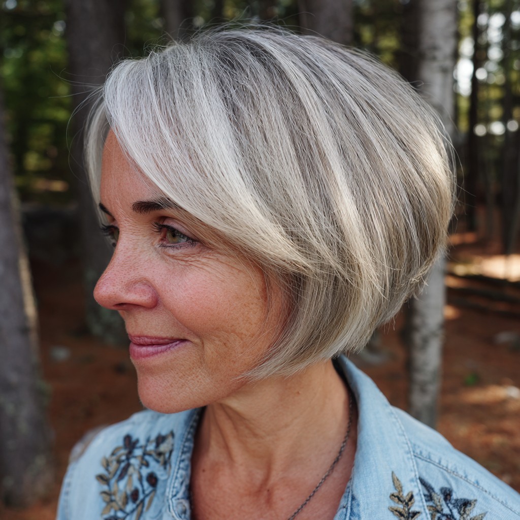 Softly Textured Mushroom Bob with Subtle Highlights