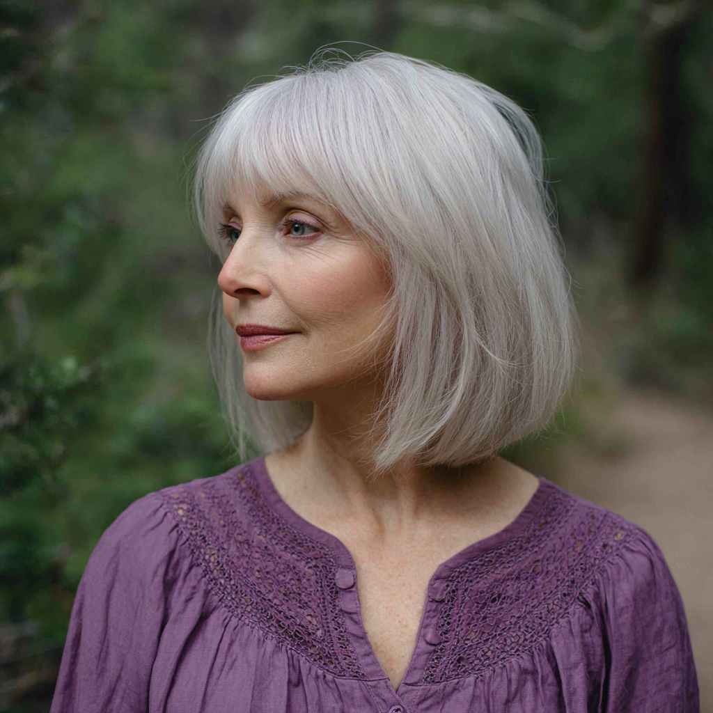 Softly Textured One-Length Bob with Feathered Ends