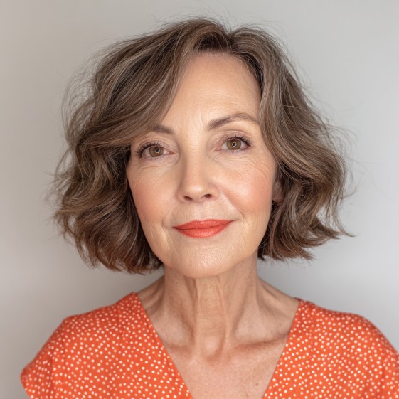 Softly Textured Wavy Bob with Subtle Layers