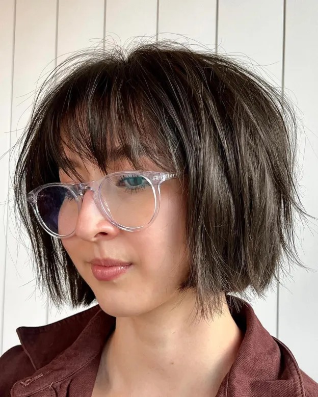 Textured Bob with Playful Fringe