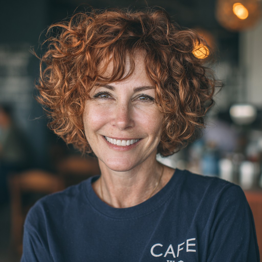 Textured Copper Curly Mushroom Bob