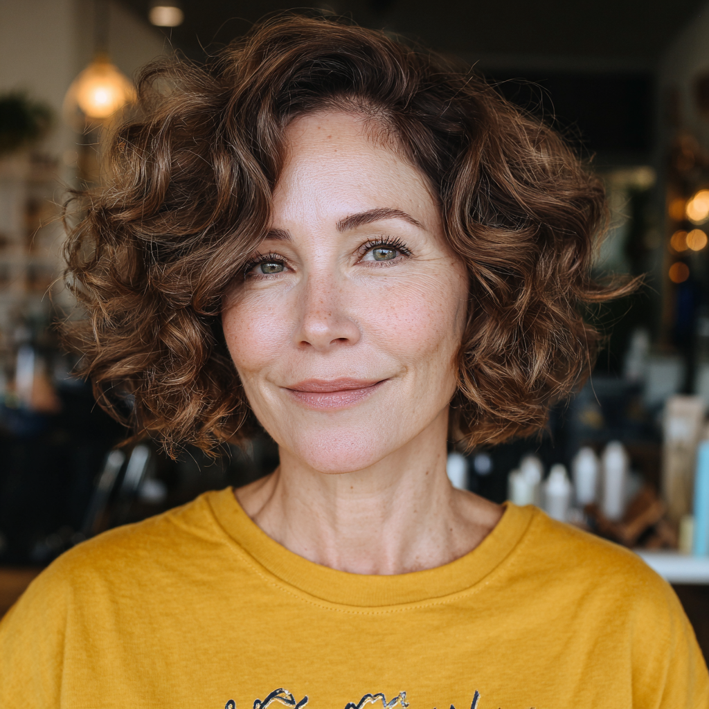Textured Curly Bob with Soft Volume