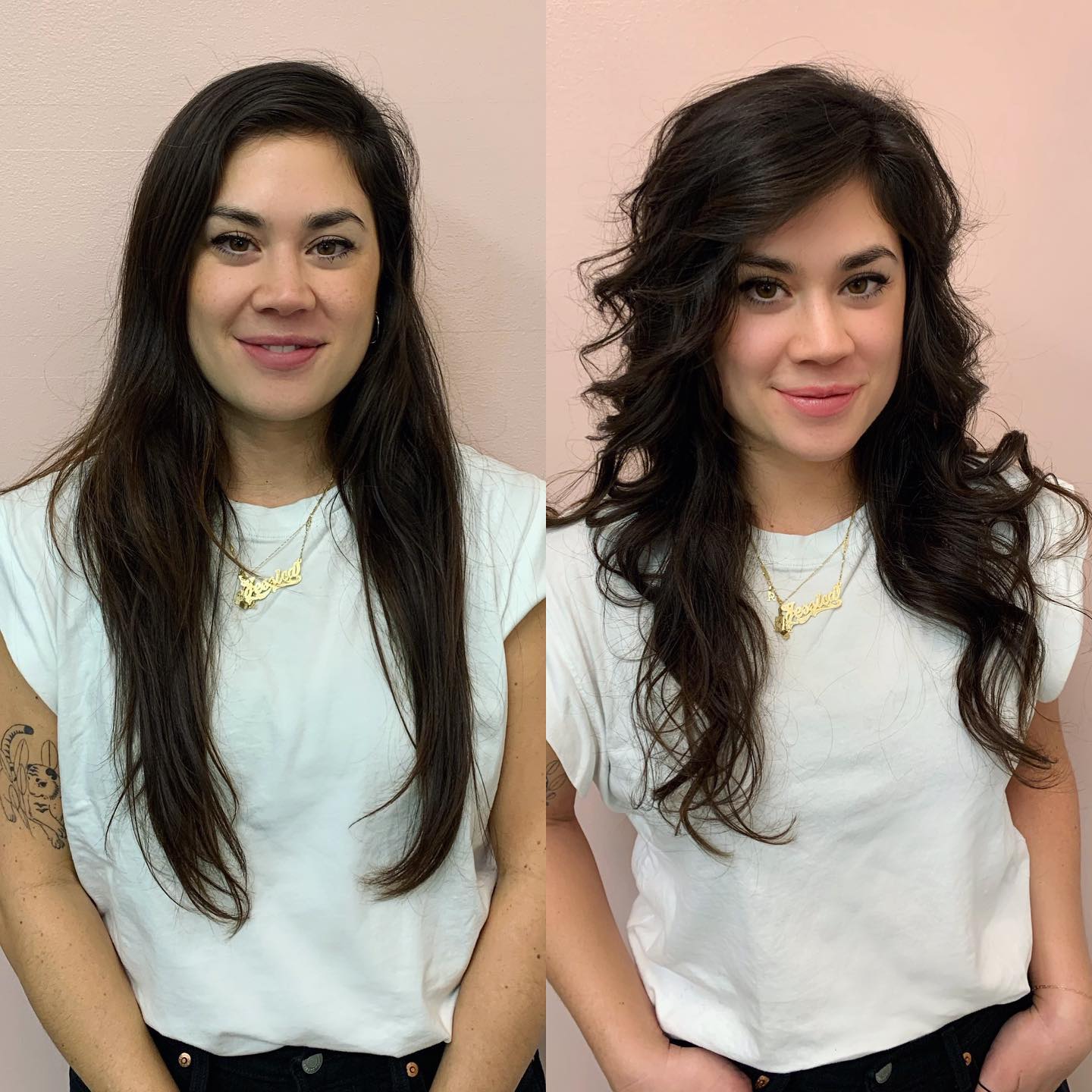Textured Long Layers with Defined Curls