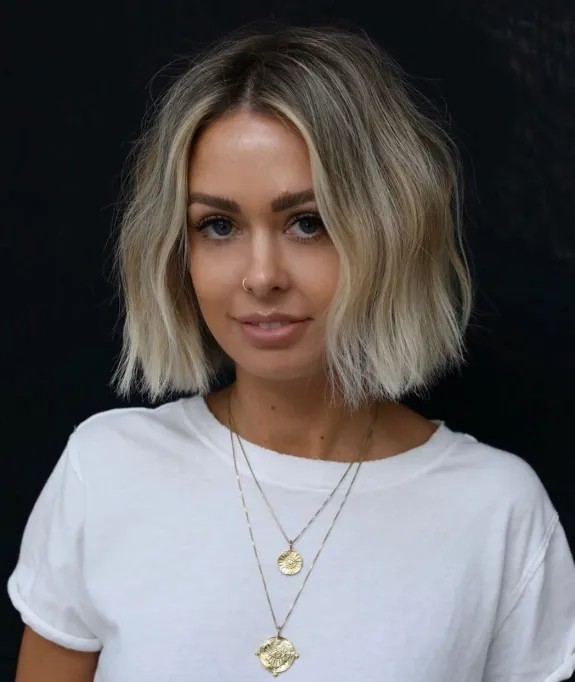 Textured Middle Part Bob with Soft Beachy Movement