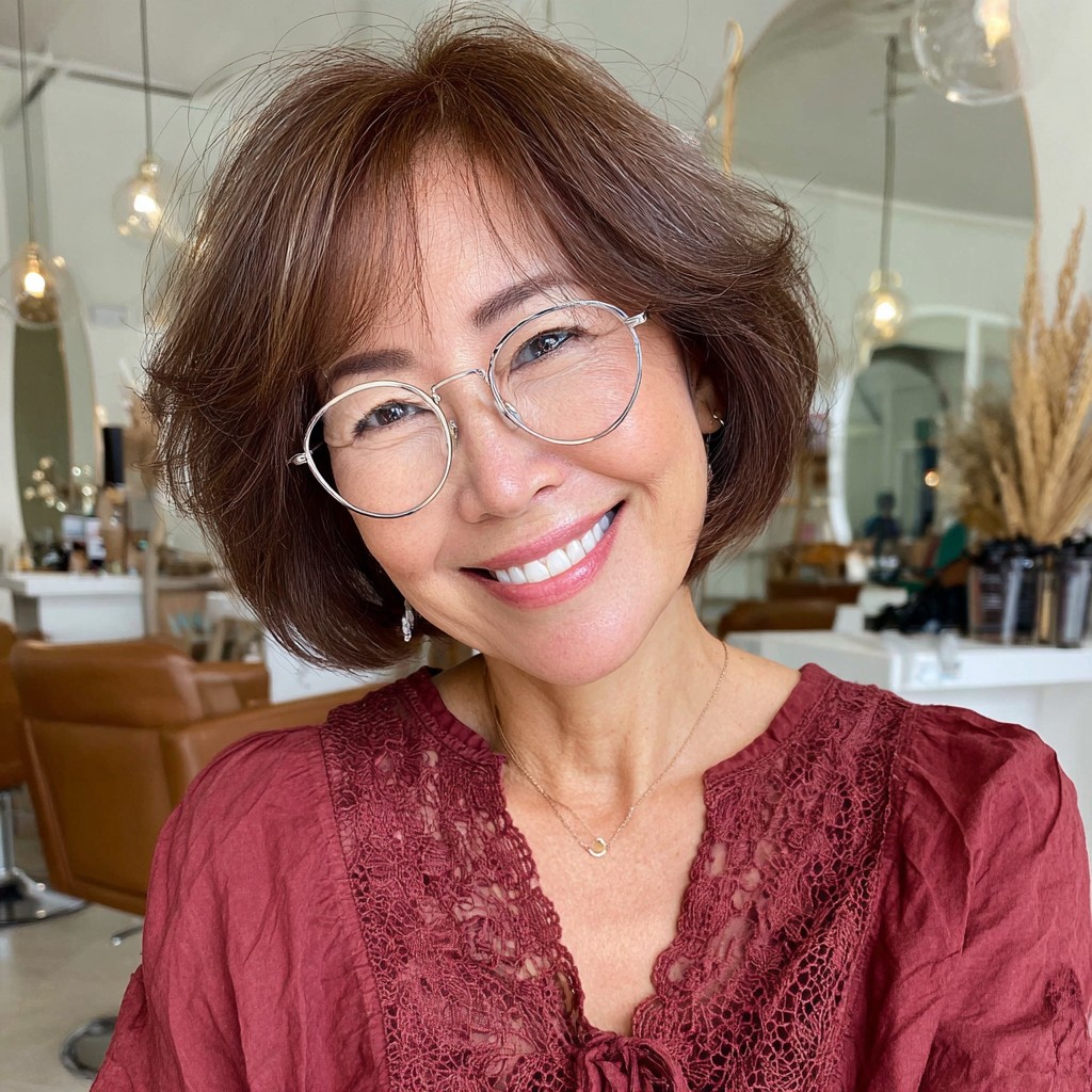 Textured Mushroom Bob with Soft Volume