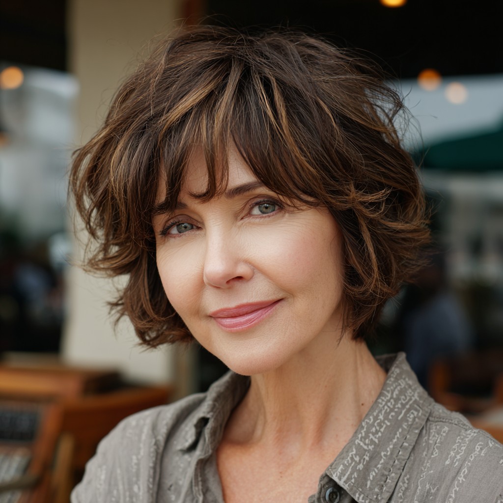 Textured Mushroom Bob with Soft Wisps