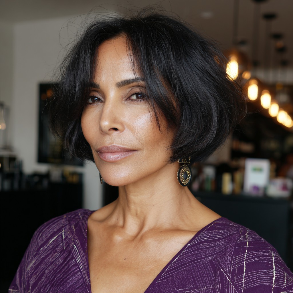 Textured Mushroom Bob with Subtle Volume