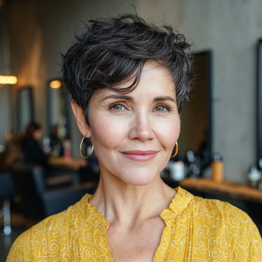 Textured Pixie with Softly Defined Curls
