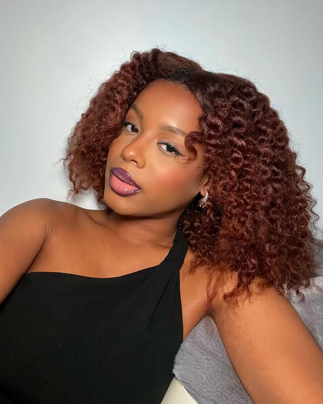 Vibrant Copper Twist Out with Defined Curls