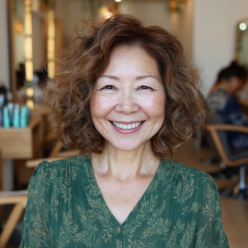 Charming Curly Bob with Soft Layers