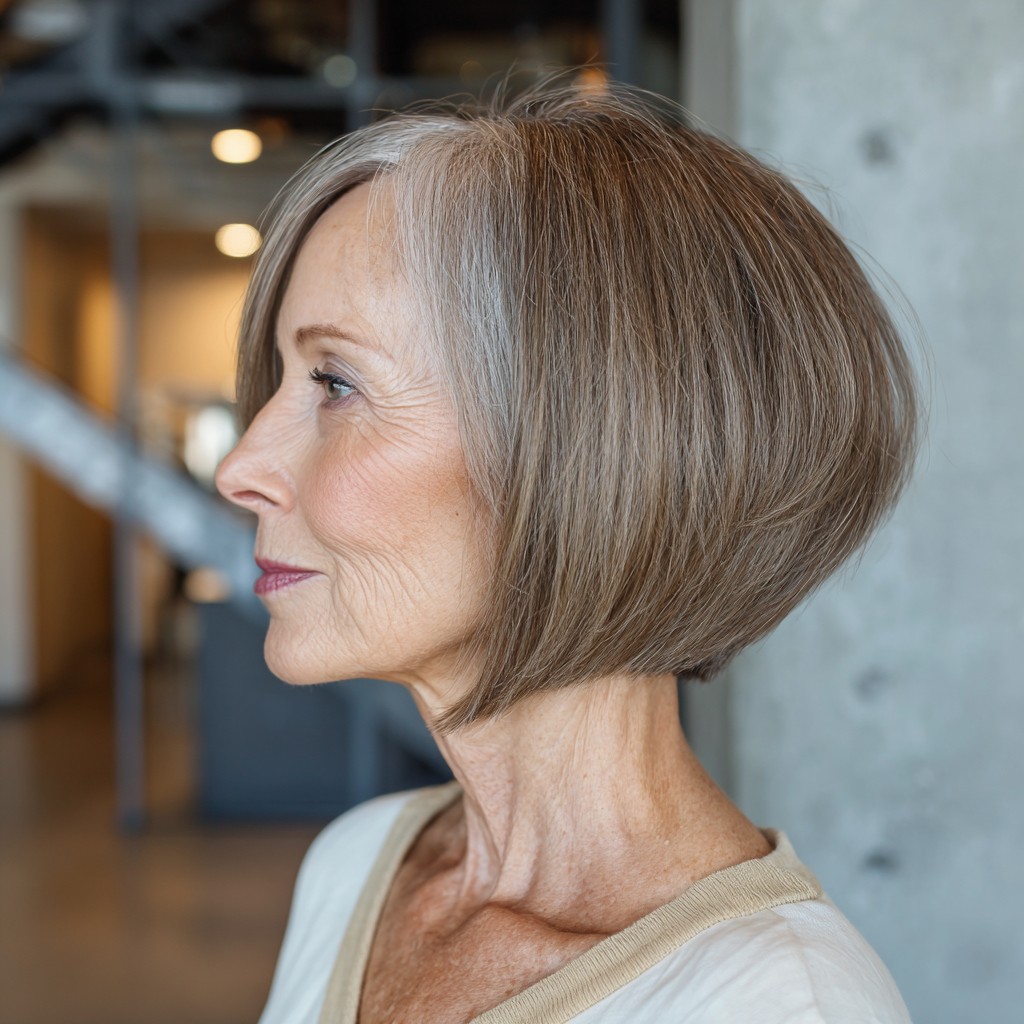 Chic Angled Bob with Soft Highlights